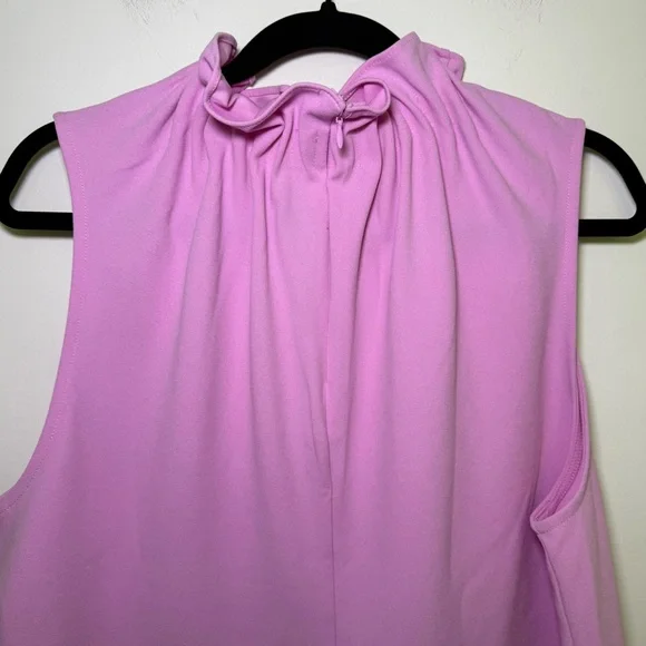 Ann Taylor Preppy Modest Sleeveless Blouse Ruffle Gathered Neckline Size XL - Picture 4 of 8